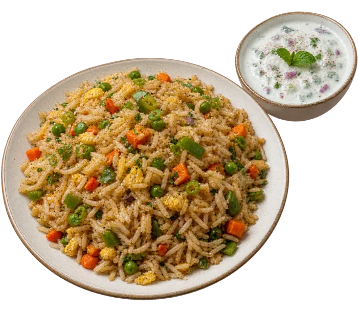 Fried Rice With Raita