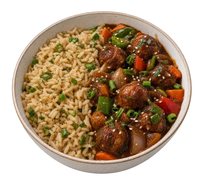Brown Rice + Manchurian Bowl